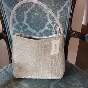 Francesca's Collections Silver Rhinestone Shoulder Bag